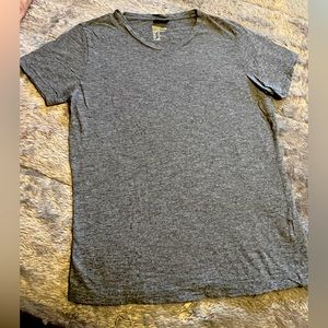 H&M Dark Heather Gray VNeck Basic T-shirt